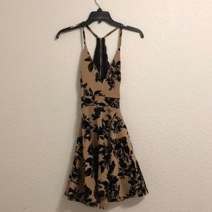 Black and Taupe Hoco Dress